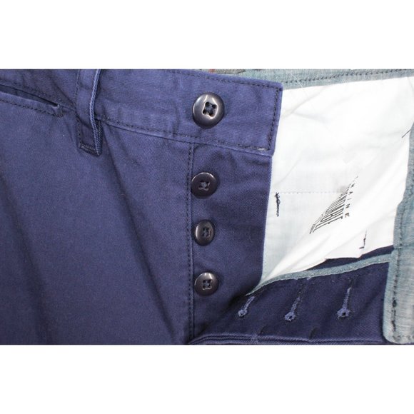 LL Bean Signature Camp Chino Pants Front tonal Patches Cotton Navy 30/34 - Picture 7 of 11